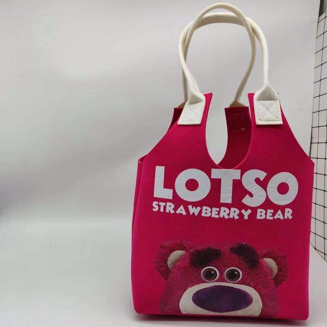 New large-capacity printed cartoon felt tote bag/shopping bag, super cute!