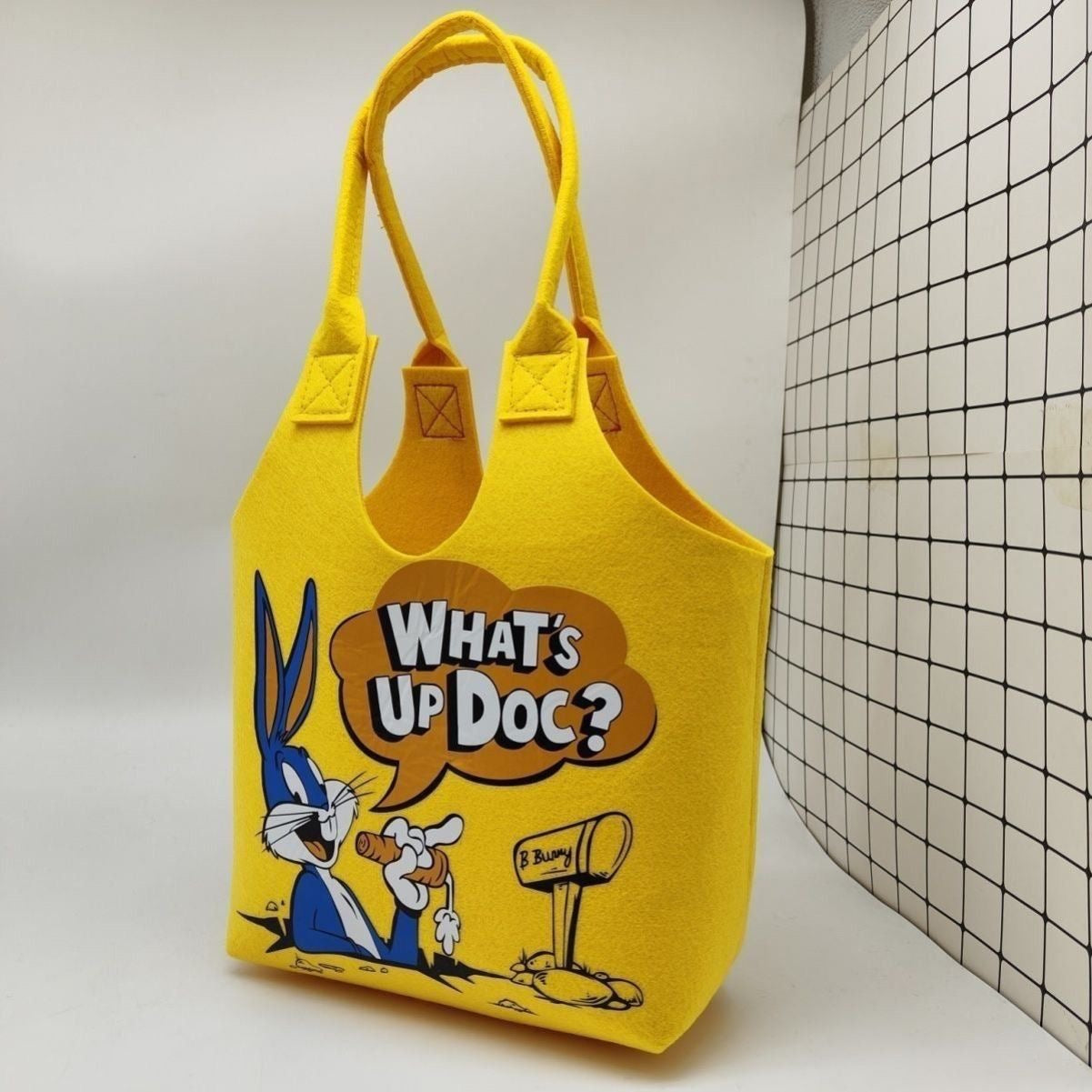 New large-capacity printed cartoon felt tote bag/shopping bag, super cute!
