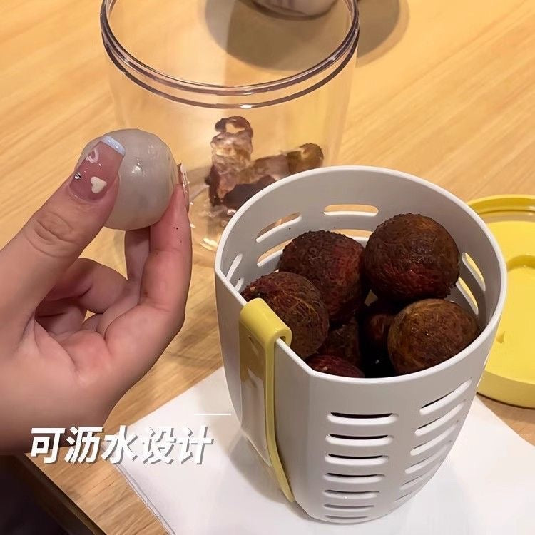 [Fresh and Delicious] Portable Fruit Cup with Draining and Fork, Perfect for Breakfast, Salad, Picnic, or Milk