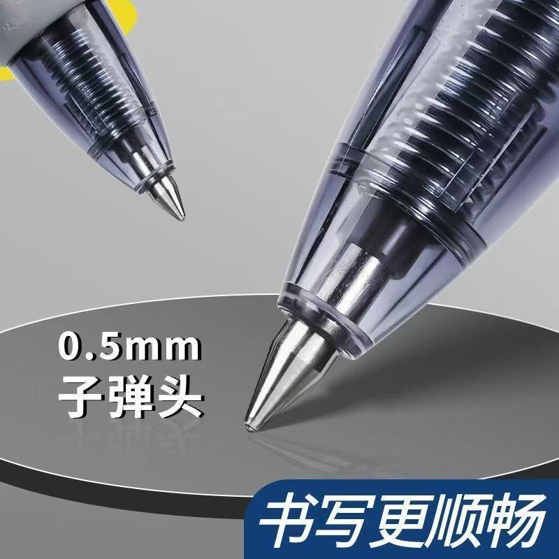 Black push-button ballpoint pen, similar to the student exam pen, simple black and red push-button fountain pen/ballpoint pen/signature pen.