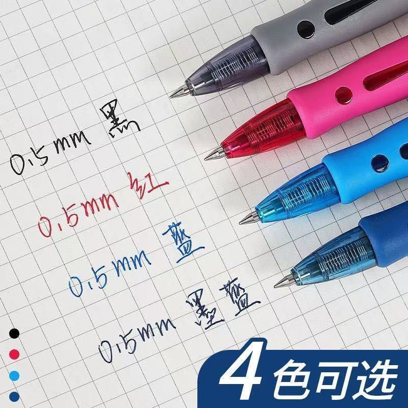 Black push-button ballpoint pen, similar to the student exam pen, simple black and red push-button fountain pen/ballpoint pen/signature pen.