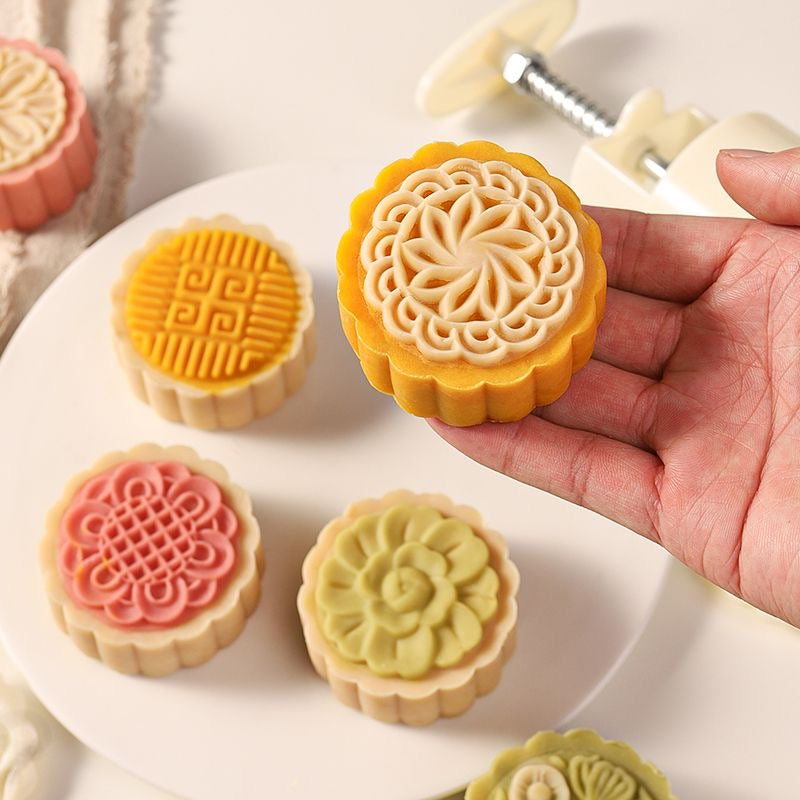 Large mooncake mold, 75g, hand-pressed, suitable for home and commercial use, 100g five-nut filling, 125g snow skin filling, traditional Cantonese embossing mold.