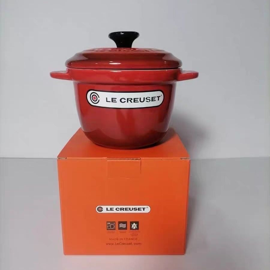 LECREUSET Ceramic Enamel Pot (French Style) - Suitable for Bird's Nest Stewing, Rice Cooker, and Soup Stewing with Lid