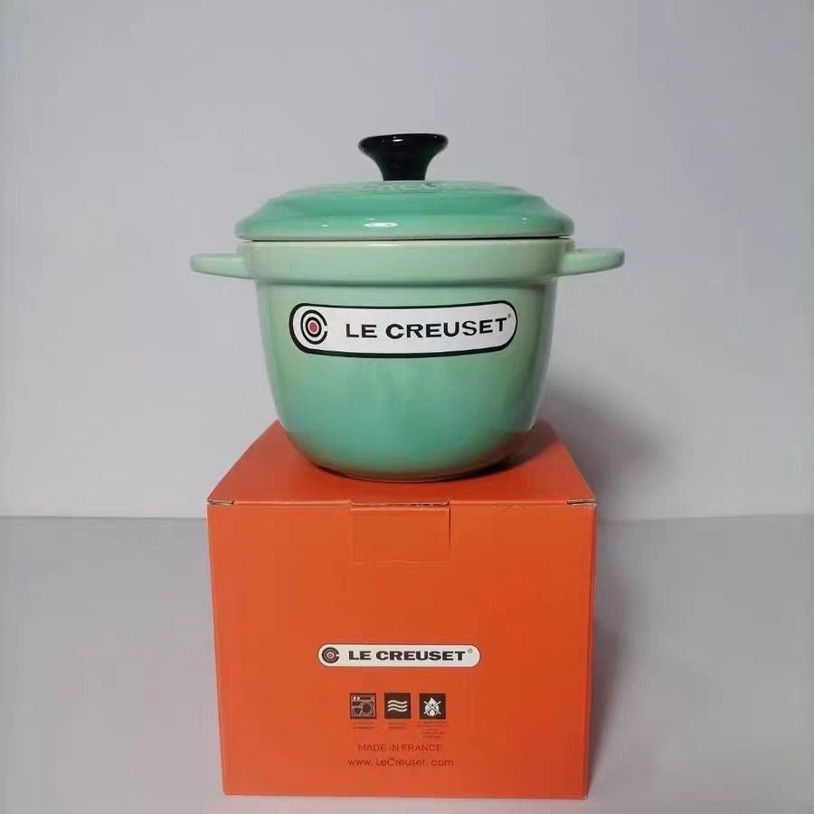 LECREUSET Ceramic Enamel Pot (French Style) - Suitable for Bird's Nest Stewing, Rice Cooker, and Soup Stewing with Lid