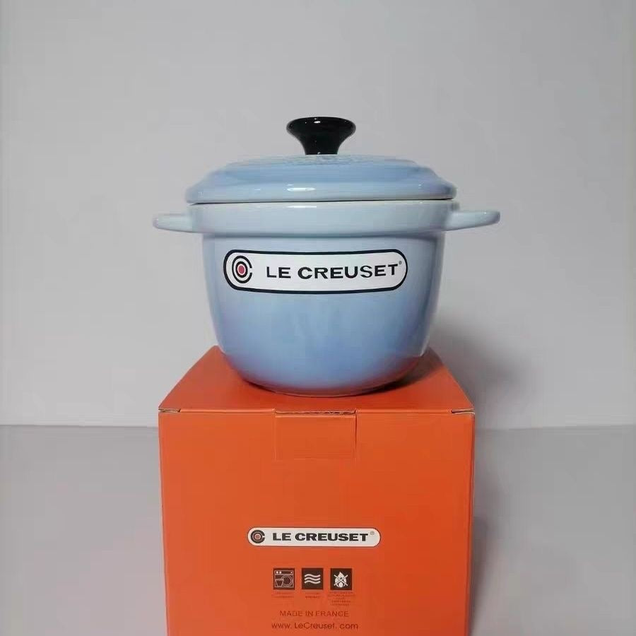 LECREUSET Ceramic Enamel Pot (French Style) - Suitable for Bird's Nest Stewing, Rice Cooker, and Soup Stewing with Lid