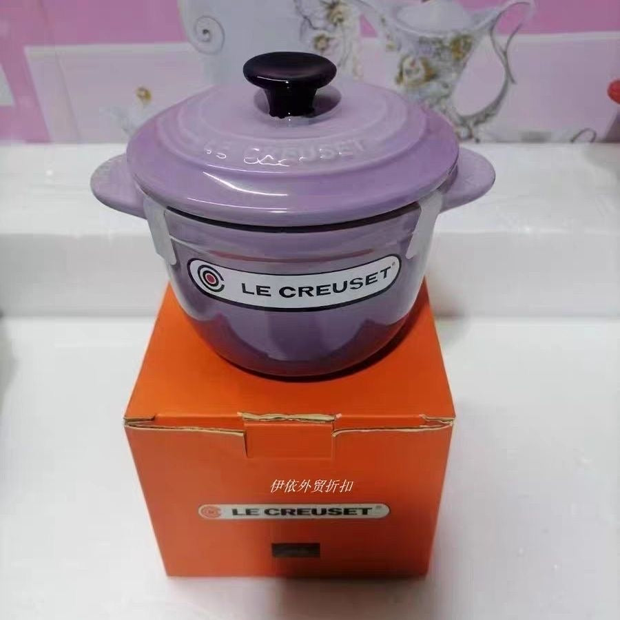 LECREUSET Ceramic Enamel Pot (French Style) - Suitable for Bird's Nest Stewing, Rice Cooker, and Soup Stewing with Lid