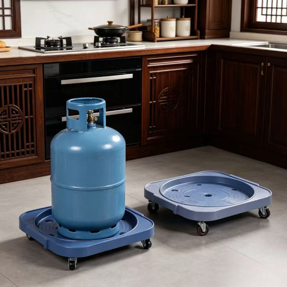 Gas cylinder movable tray, flower pot tray, storage rack, bottled water base, gas cylinder movable bracket