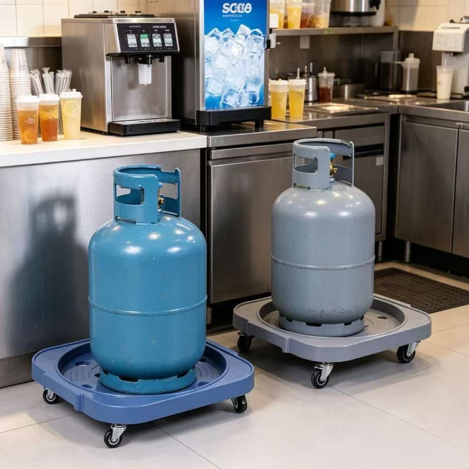 Gas cylinder movable tray, flower pot tray, storage rack, bottled water base, gas cylinder movable bracket