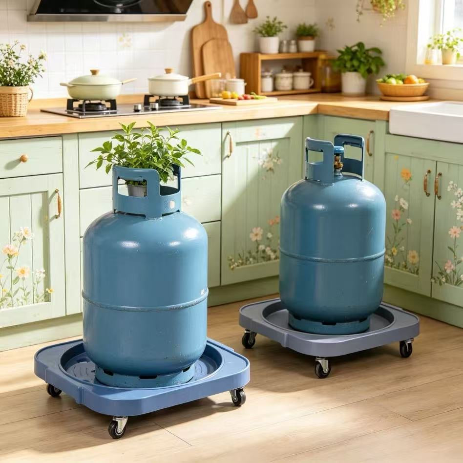 Gas cylinder movable tray, flower pot tray, storage rack, bottled water base, gas cylinder movable bracket