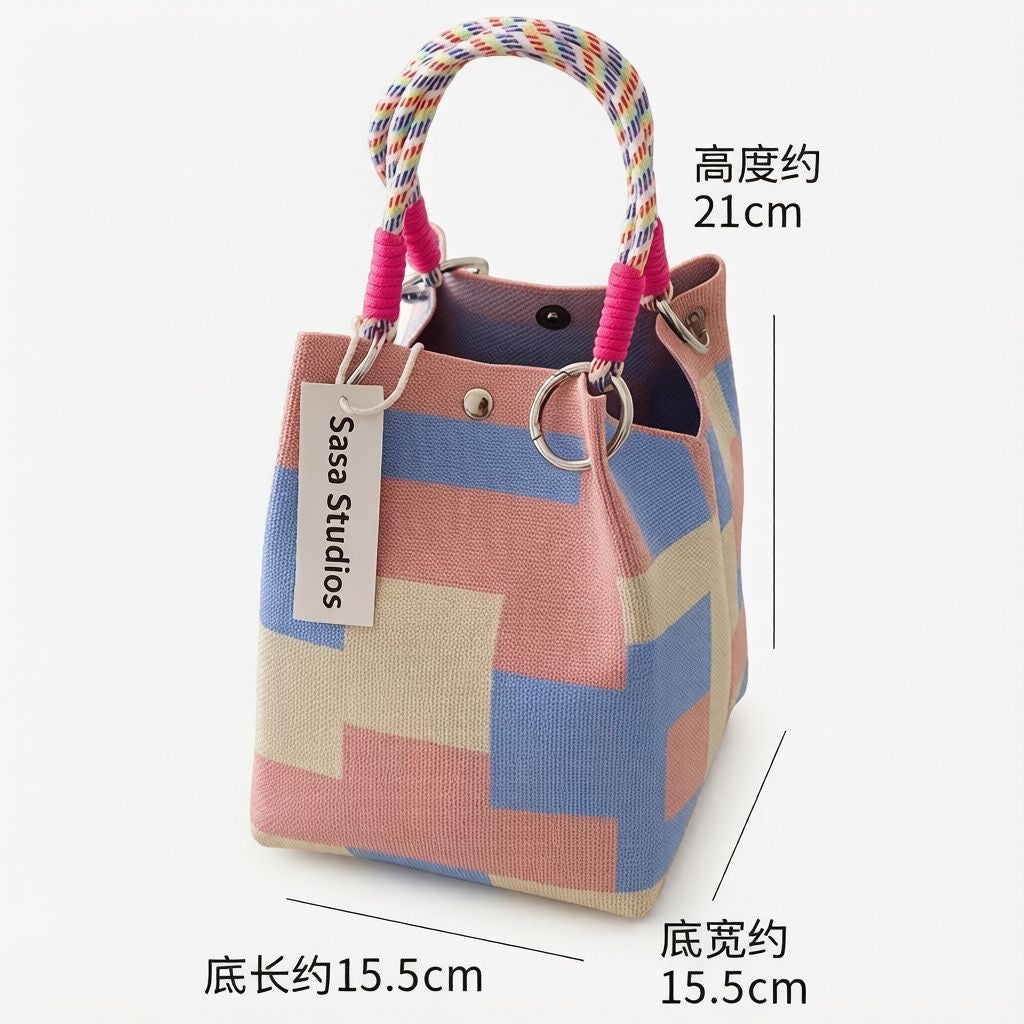 Mini knitted handbag for women, lightweight and convenient for carrying small items, suitable for everyday work or commuting.