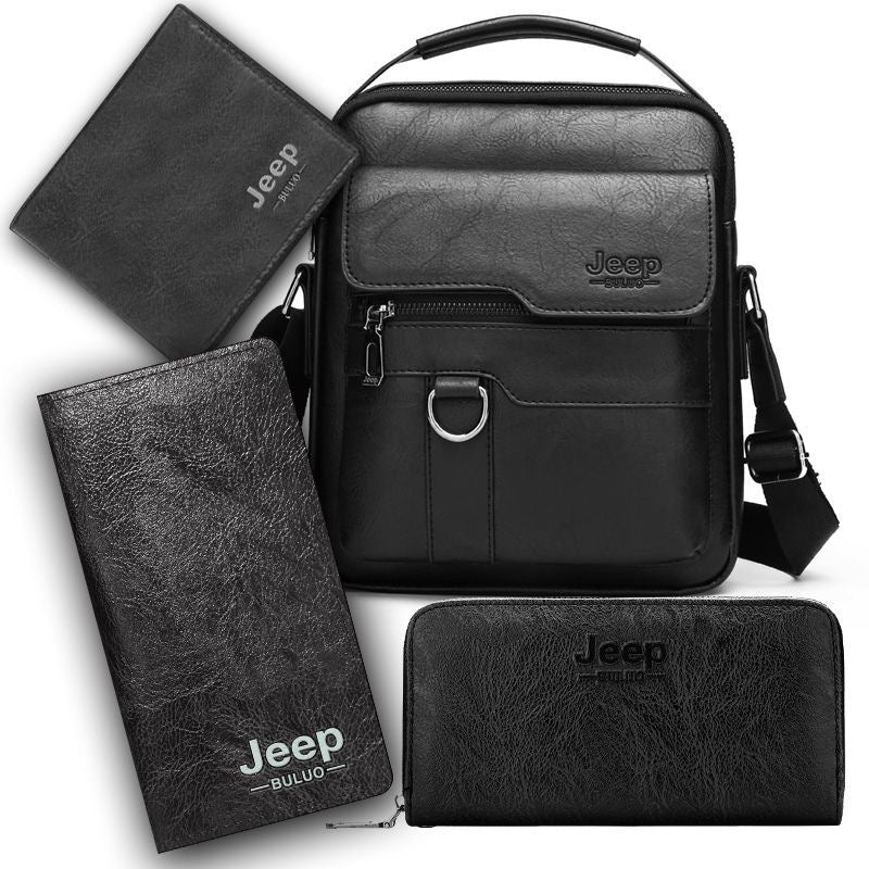 Men's crossbody bag, PU leather, business travel/commuting shoulder bag, export/cross-border, European and American retro handbag, hot-selling style.