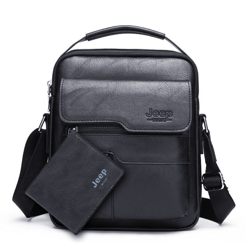 Men's crossbody bag, PU leather, business travel/commuting shoulder bag, export/cross-border, European and American retro handbag, hot-selling style.