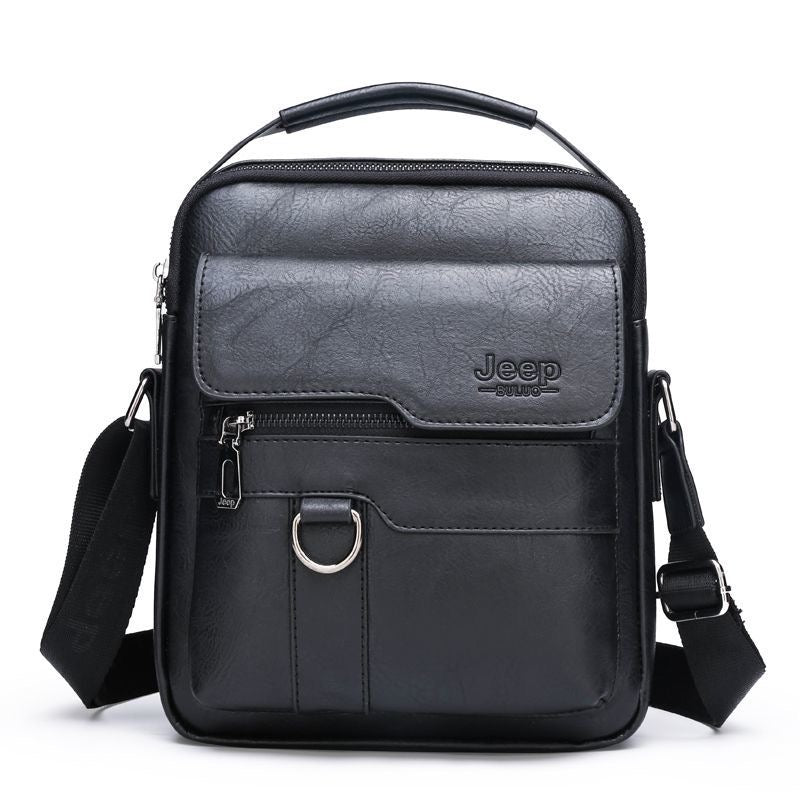 Men's crossbody bag, PU leather, business travel/commuting shoulder bag, export/cross-border, European and American retro handbag, hot-selling style.