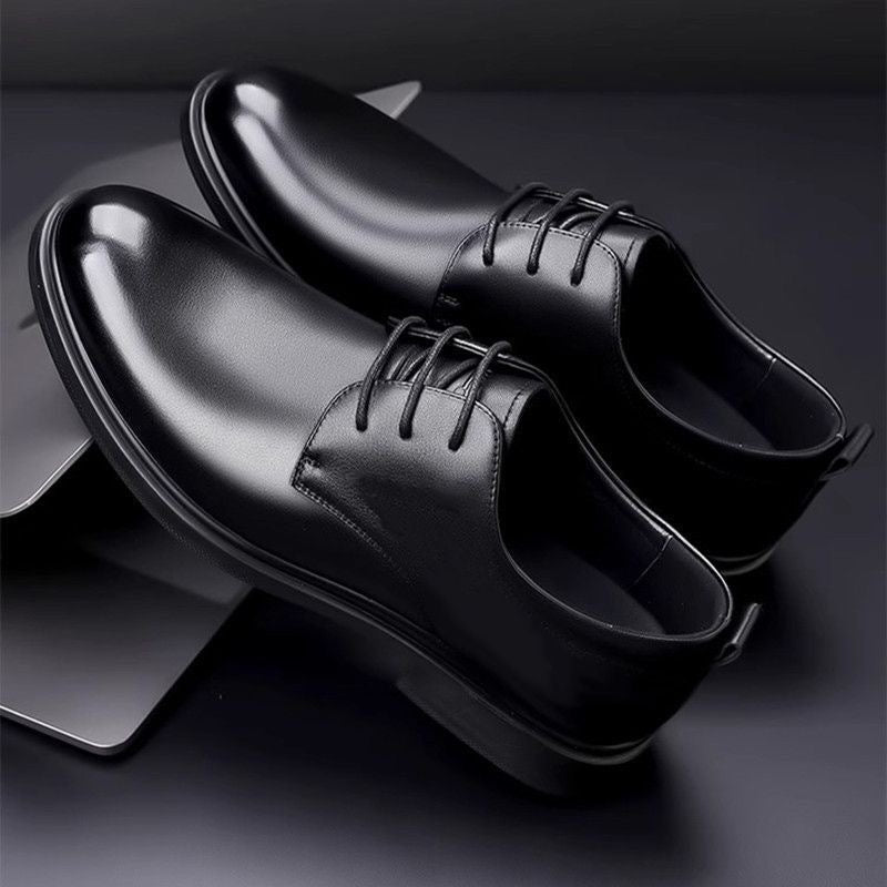 Euron Woodpecker New Business Casual Leather Shoes for Men, Youth, Korean Style, British Formal Wear, Breathable, Height Increasing