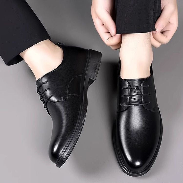 Euron Woodpecker New Business Casual Leather Shoes for Men, Youth, Korean Style, British Formal Wear, Breathable, Height Increasing