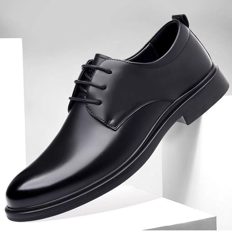 Euron Woodpecker New Business Casual Leather Shoes for Men, Youth, Korean Style, British Formal Wear, Breathable, Height Increasing