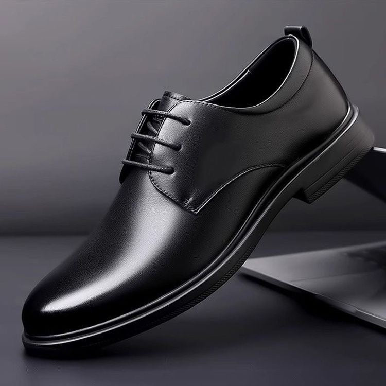 Euron Woodpecker New Business Casual Leather Shoes for Men, Youth, Korean Style, British Formal Wear, Breathable, Height Increasing