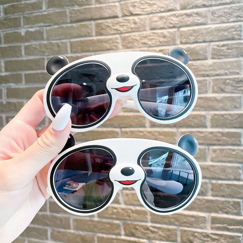 Children's sunglasses, polarized sunglasses for boys and girls, UV protection, cute panda silicone glasses, baby sunshades