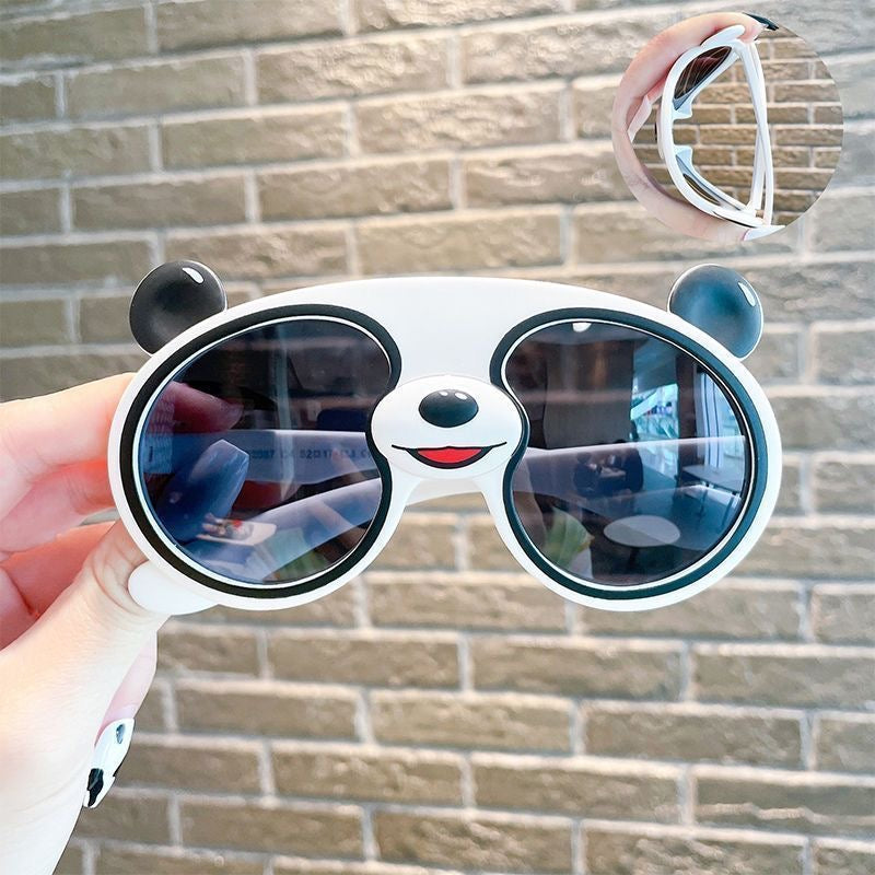 Children's sunglasses, polarized sunglasses for boys and girls, UV protection, cute panda silicone glasses, baby sunshades