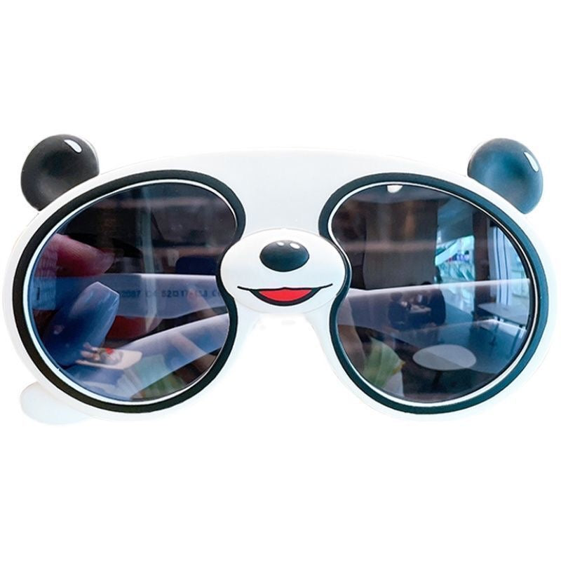 Children's sunglasses, polarized sunglasses for boys and girls, UV protection, cute panda silicone glasses, baby sunshades