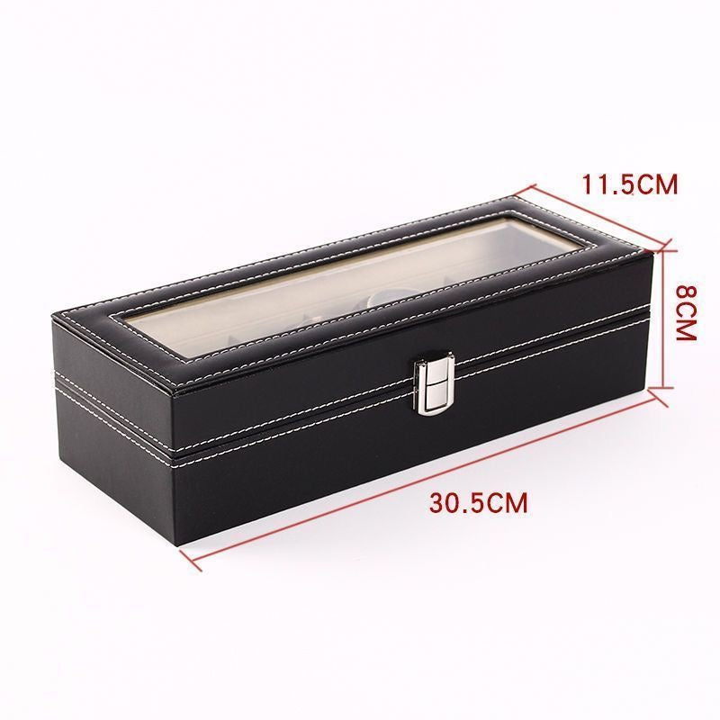Bracelet and watch storage box with lock, compartments, and transparent design; suitable for storing antique bracelets and beaded jewelry.