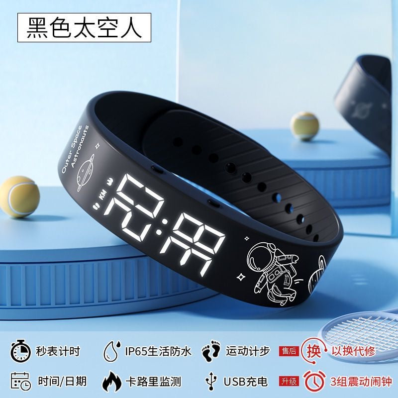 Student smartwatch alarm clock bracelet stylish and versatile smart sports multi-functional silent vibration waterproof electronic watch for children