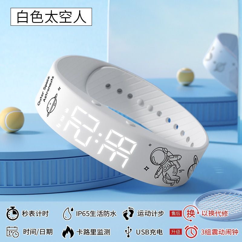 Student smartwatch alarm clock bracelet stylish and versatile smart sports multi-functional silent vibration waterproof electronic watch for children