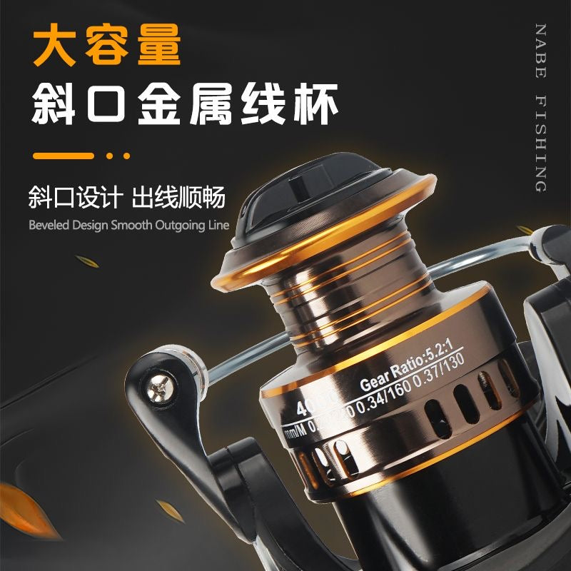 NABE Ultra Smooth All-Metal Spinning Reel Fishing Reel Fishing Line Reel Sea Rod Reel HE Fishing Reel Casting Reel Fishing Tackle
