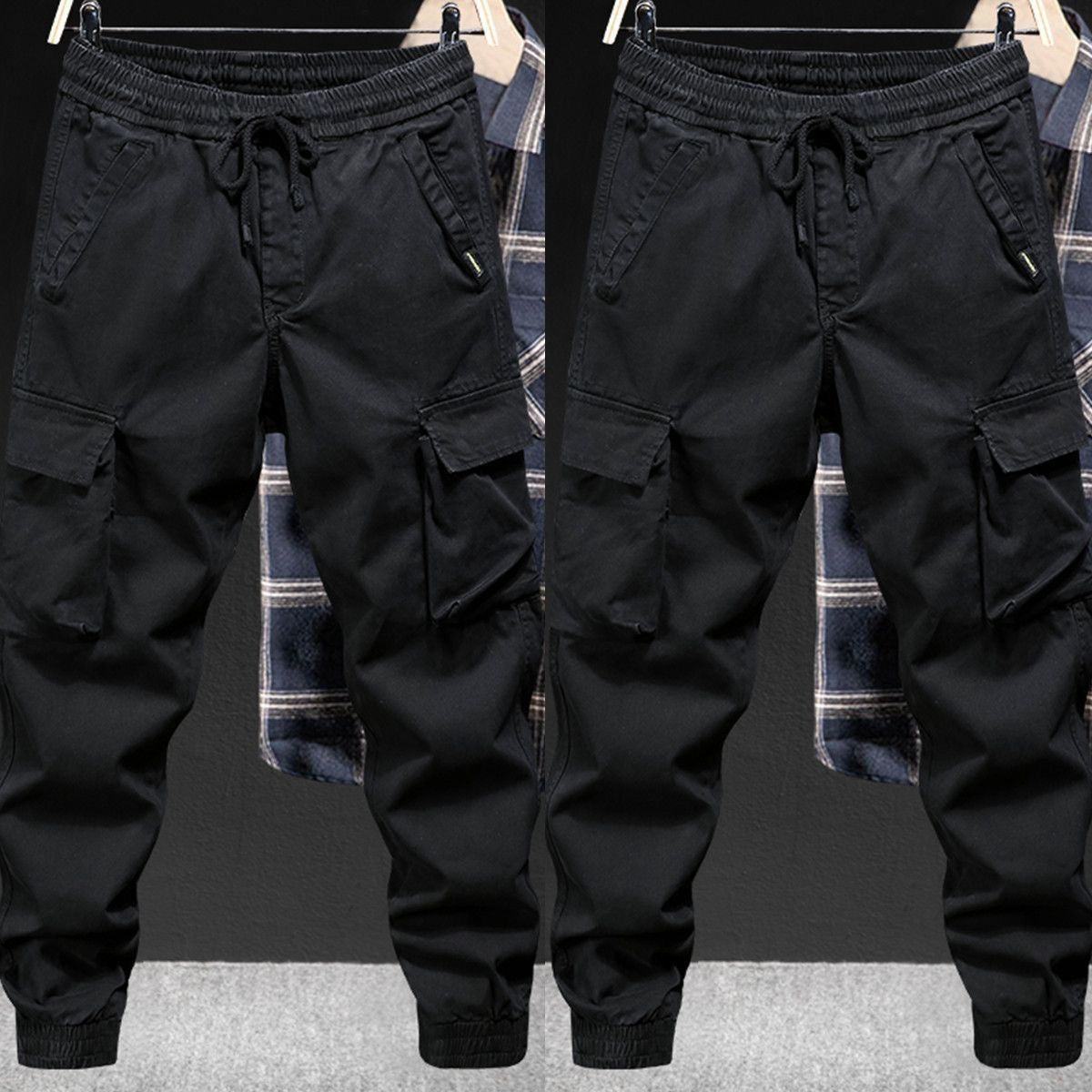 American-style durable multi-pocket men's work pants for spring and autumn, loose fit, plus size, casual, outdoor sports, work, new style long pants