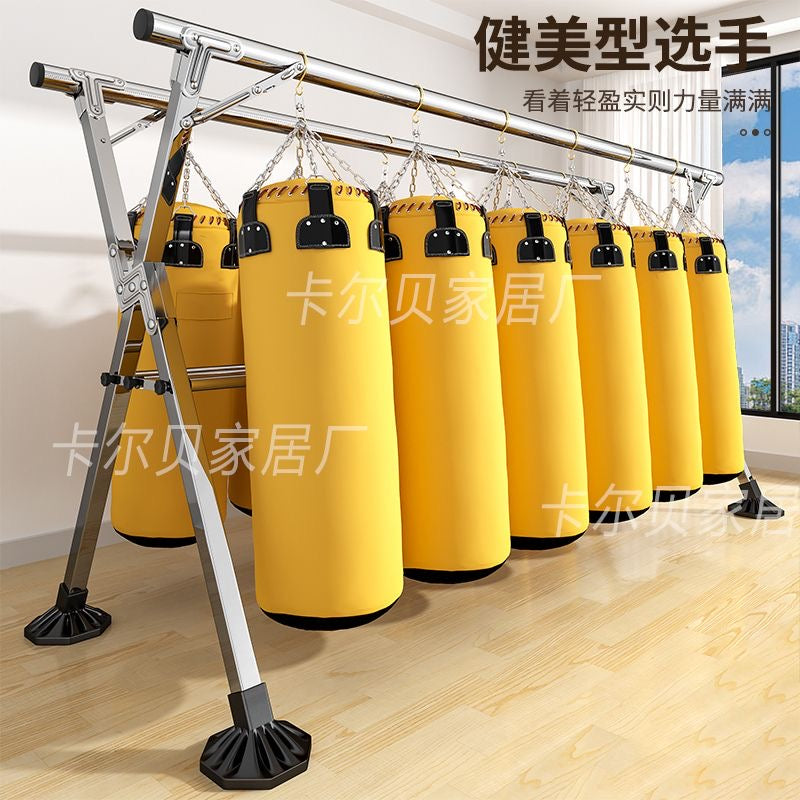Extra thick and heavy stainless steel clothes rack, floor-standing, folding, telescopic, suitable for home use, balcony, and drying quilts.