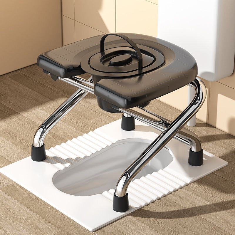 U-shaped commode chair, foldable commode chair for pregnant women, commode chair for the elderly, toilet seat for seniors, commode stool.