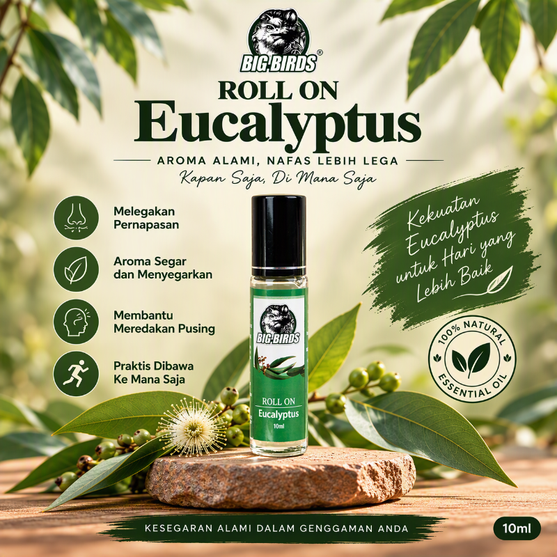 ROLL ON EUCALYPTUS 10ml (DILUTE WITH OLIVE OIL)