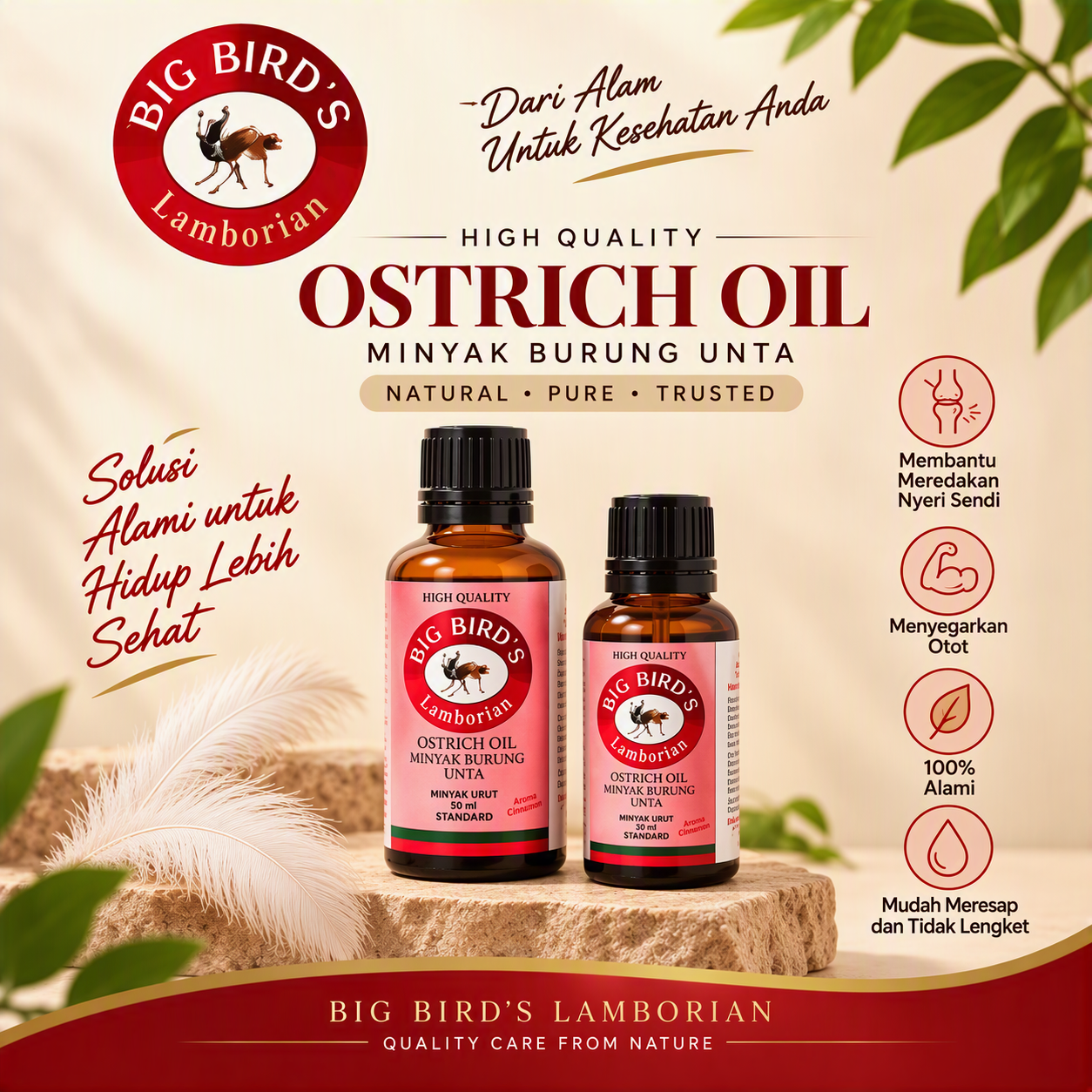 MONCAH OSTRICH OIL FOR MASSAGE HOT (AROMA CITRONELLA)