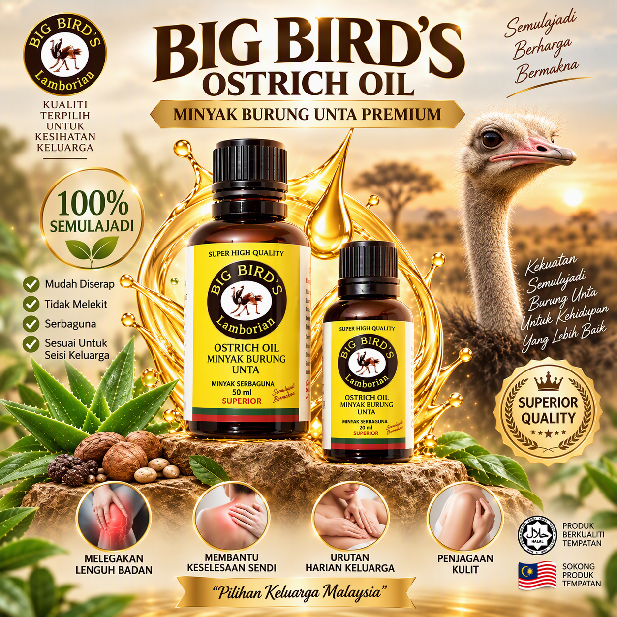 MONCAH OSTRICH OIL MULTIPURPOSE (AROMA PEPPERMINT)