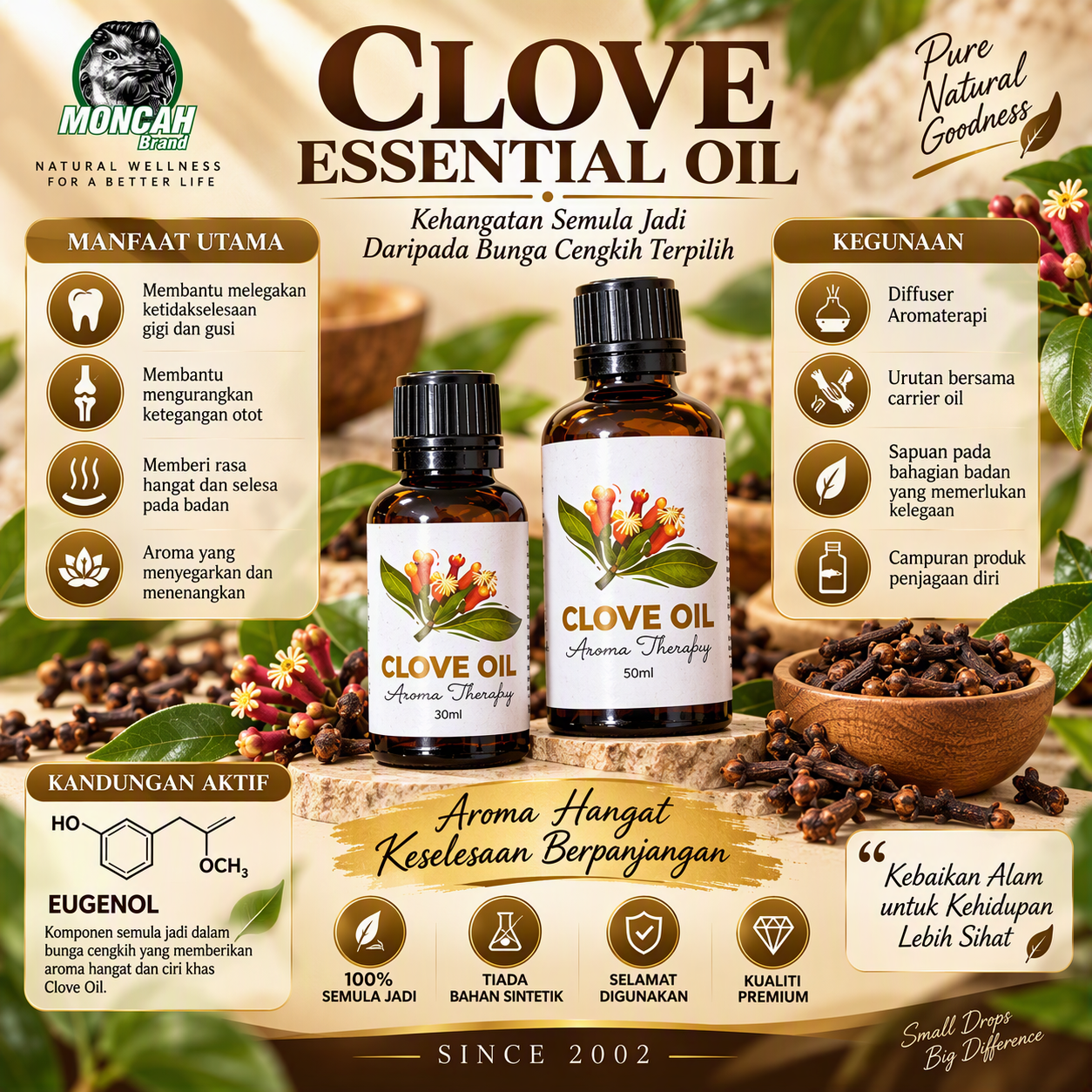 MONCAH CLOVE AROMATHERAPY OIL (SUPER HIGH QUALITY)