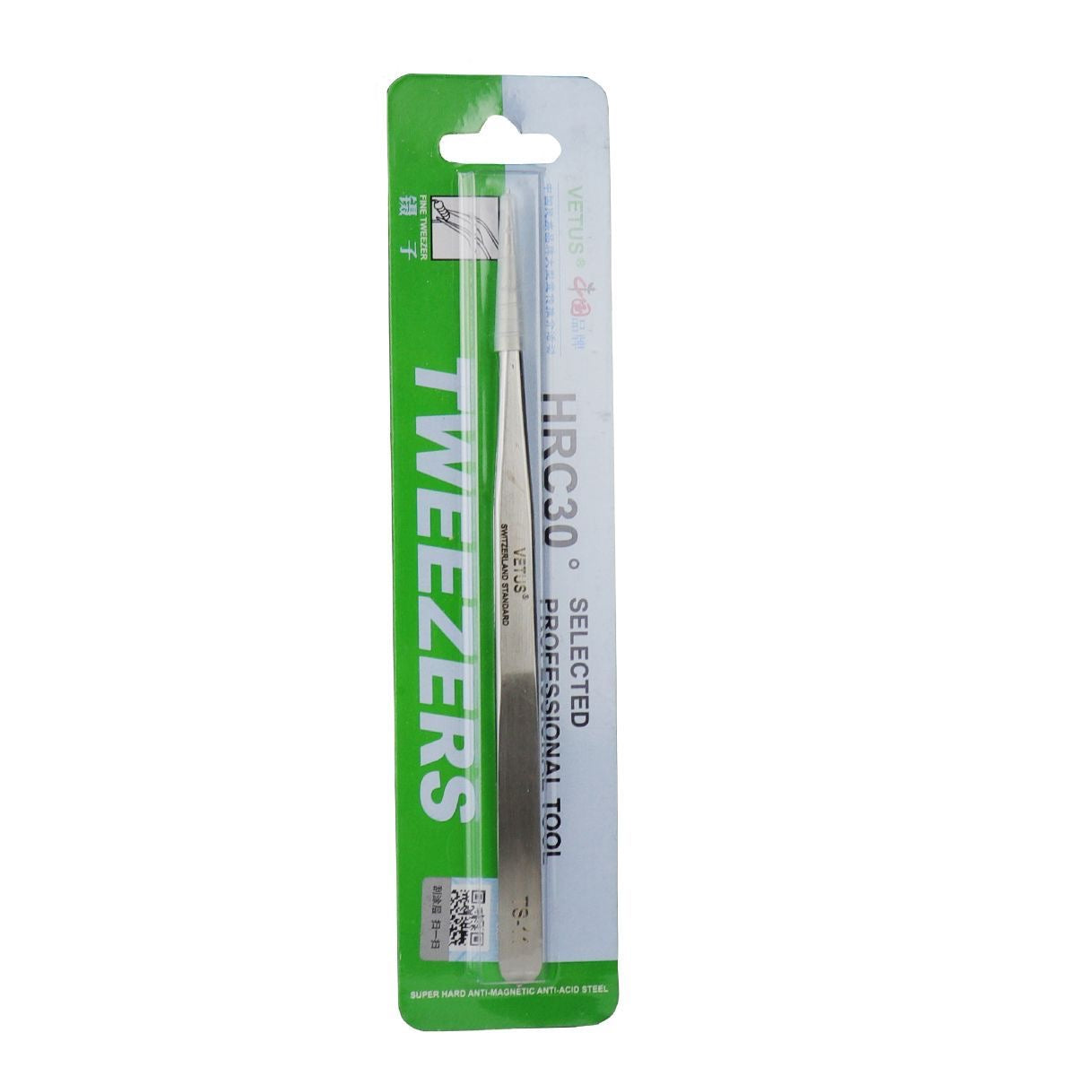 VETUS tweezers TS-12, 13, 15, pointed precision stainless steel tweezers, curved tweezers