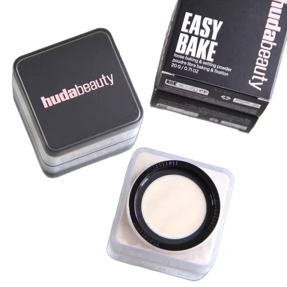 HUDA Beauty loose setting powder, oil-control translucent face powder, refreshing matte finish, concealing pressed powder