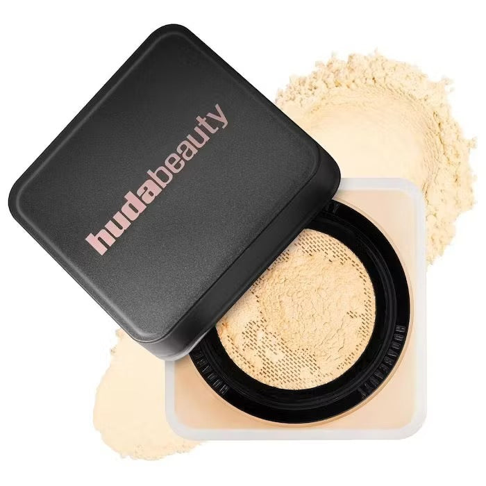 HUDA Beauty loose setting powder, oil-control translucent face powder, refreshing matte finish, concealing pressed powder