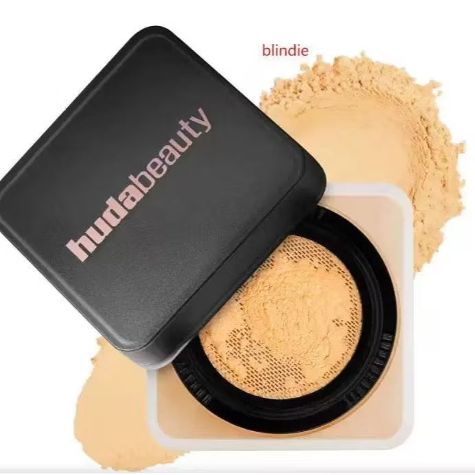 HUDA Beauty loose setting powder, oil-control translucent face powder, refreshing matte finish, concealing pressed powder