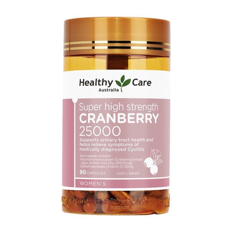 Australian Imported Genuine  Healthy Care Australia￼ Cranberry Capsules 90 Capsules, Premium Australian Extract for Women’s Intimate & Urinary Health Care