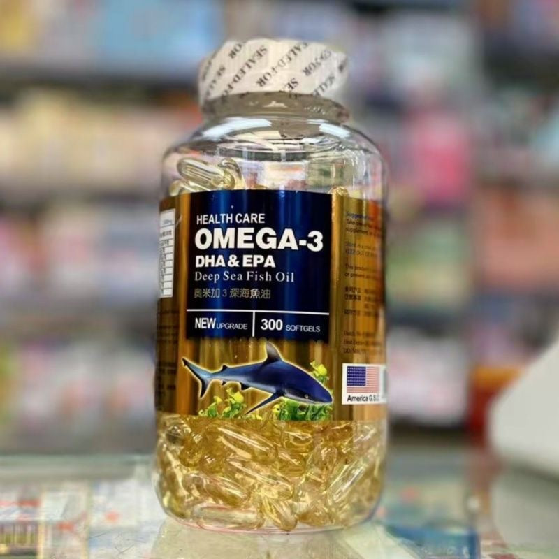 USA HEALTH CARE Omega-3 Deep Sea Fish Oil & Natural Soy Lecithin, 300 Capsules.
