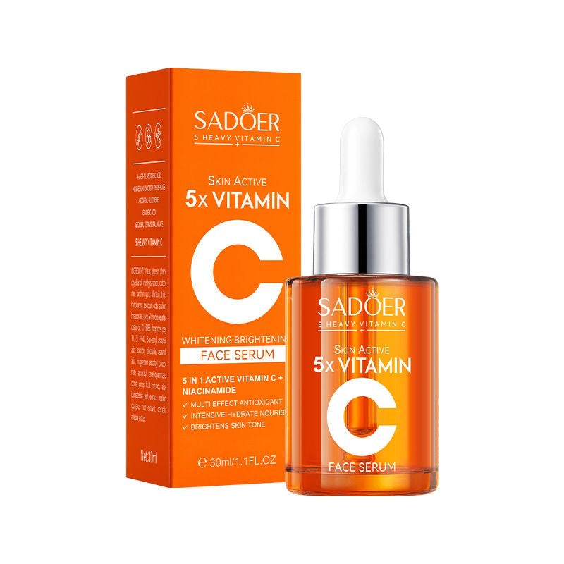 Five-fold Vitamin C whitening multi-effect repairing serum — moisturizing essence that helps tighten pores, repair the skin, and strengthen the skin barrier.