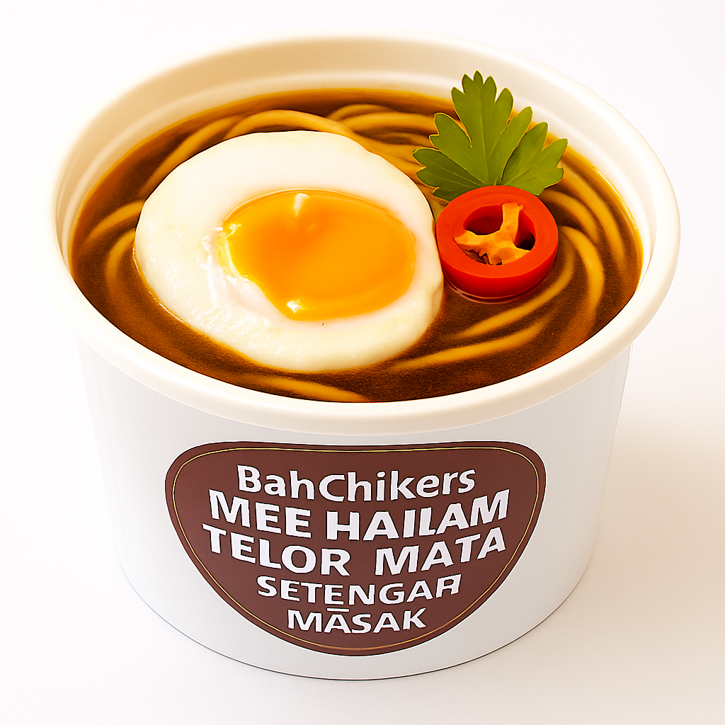 Mee Hailam telor mata setengah masak