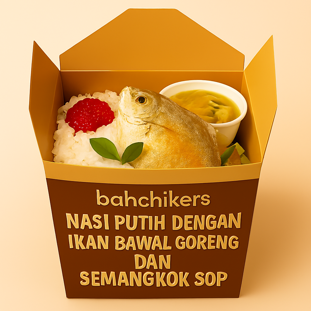 Nasi Putih bawal goreng