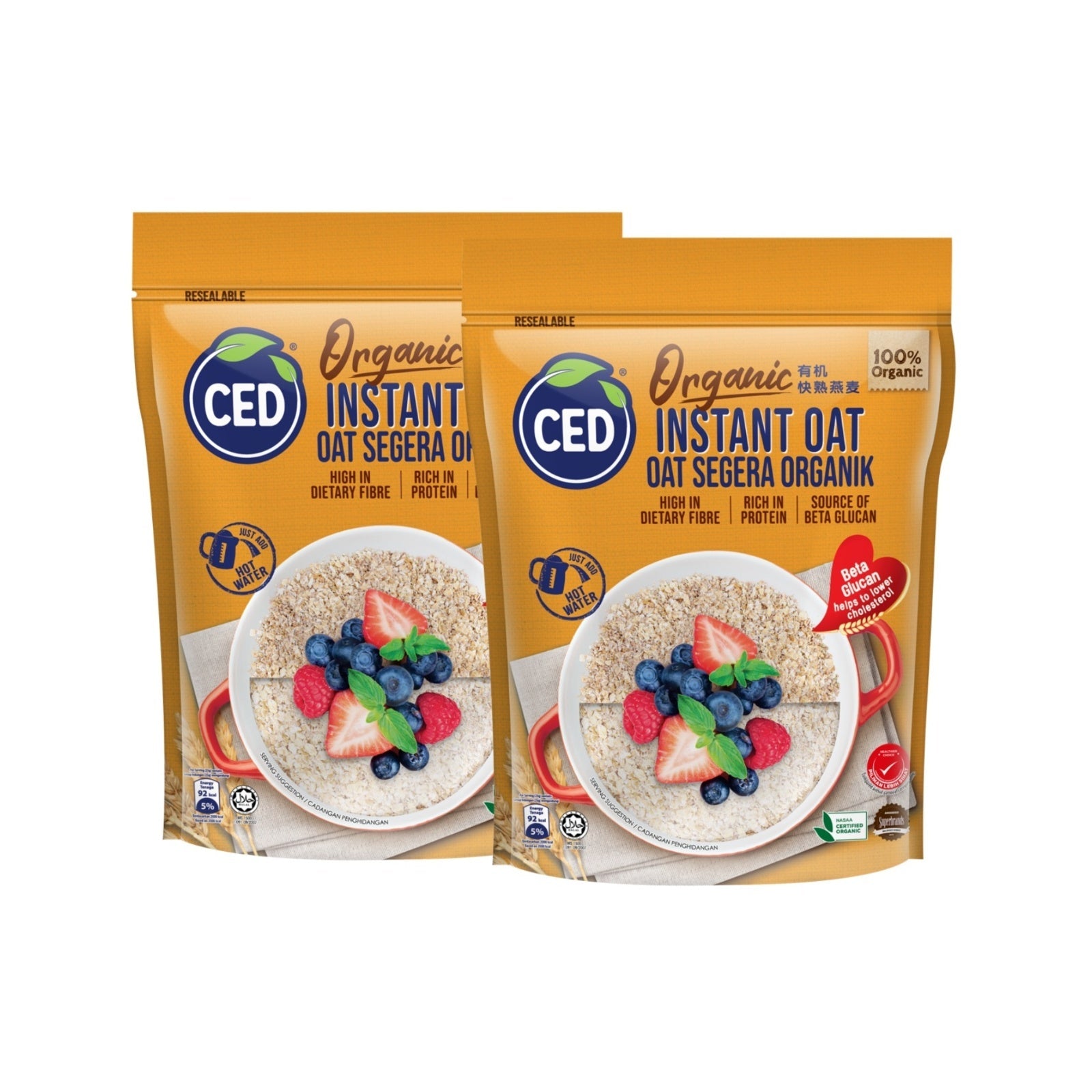 CED ORGANIC INSTANT OATS 450G