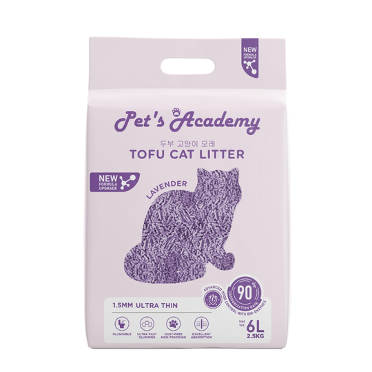 PET'S ACADEMY TOFU CAT LITTER 6L LAV 2.5KG